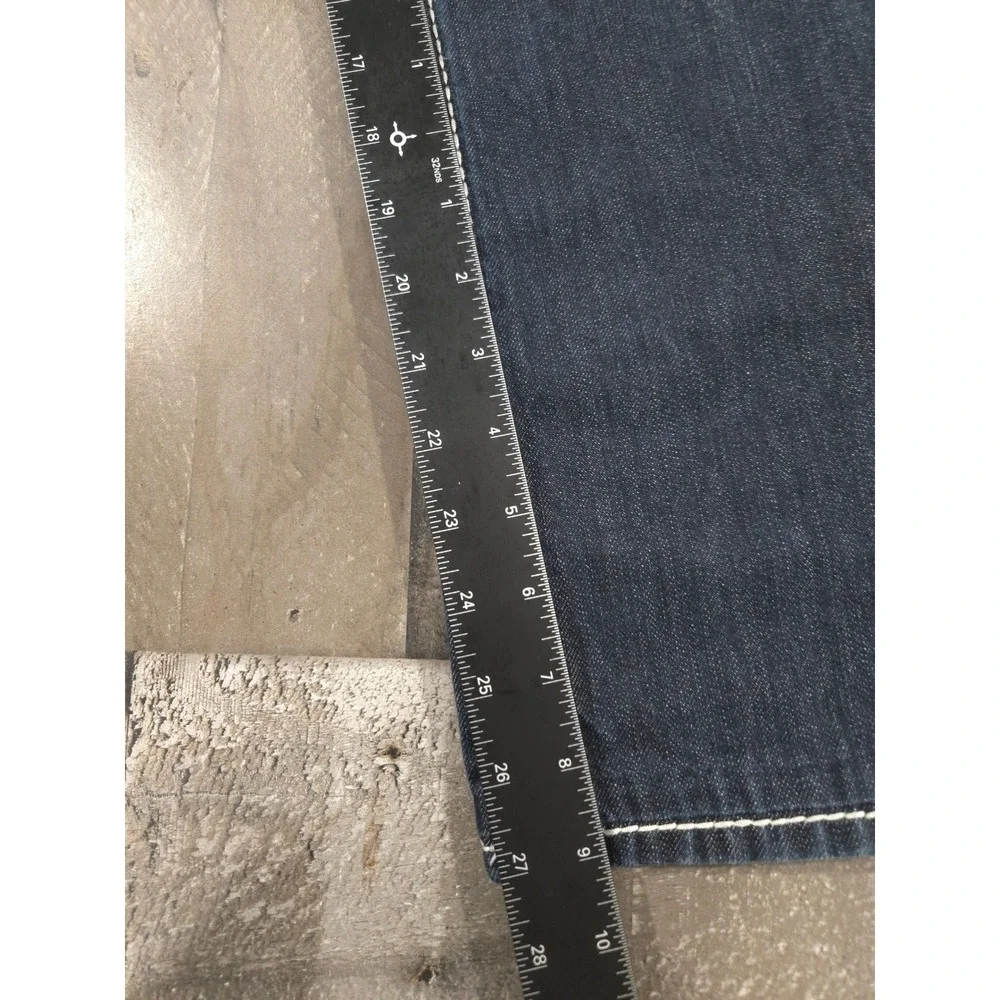 True Religion Super T Jeans Men's 40 Indigo Blue Thick White Stitch Flap Pocket